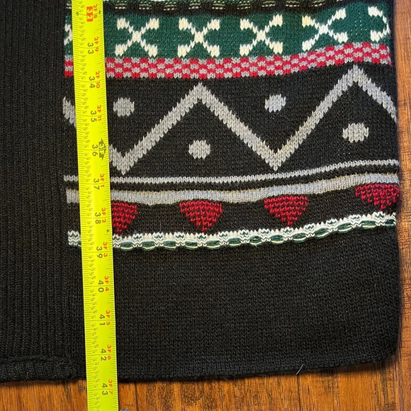 Vintage Patterned Open Long Cardigan Sweater, Boho, Retro, One Size - Picture 3 of 8